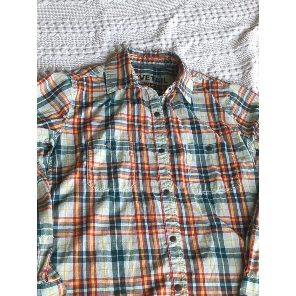 Dovetail Snap Work Shirt Oversized Long Sleeve Plaid Sz XS - Picture 2 of 9
